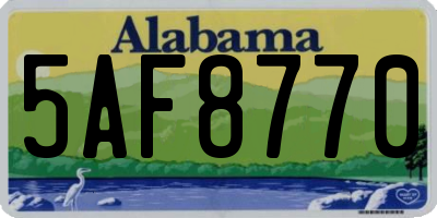 AL license plate 5AF8770