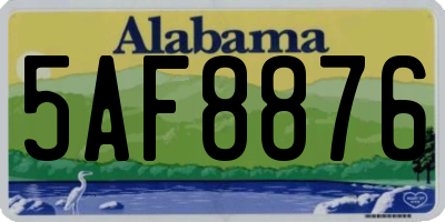 AL license plate 5AF8876