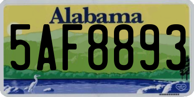 AL license plate 5AF8893