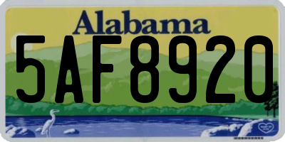 AL license plate 5AF8920