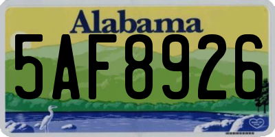 AL license plate 5AF8926