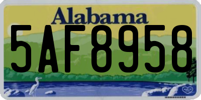 AL license plate 5AF8958