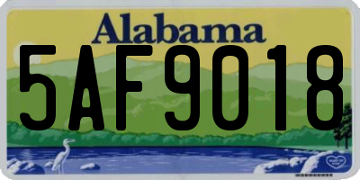 AL license plate 5AF9018