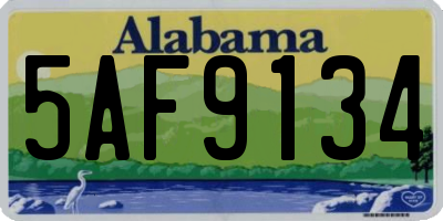 AL license plate 5AF9134