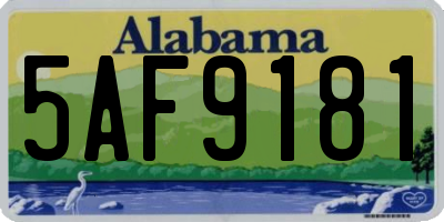 AL license plate 5AF9181