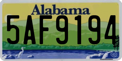 AL license plate 5AF9194