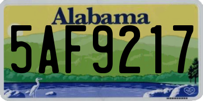 AL license plate 5AF9217