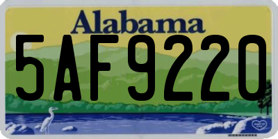 AL license plate 5AF9220