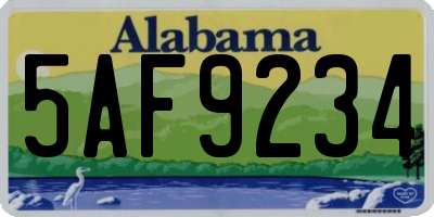 AL license plate 5AF9234