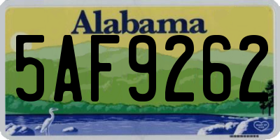 AL license plate 5AF9262