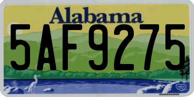 AL license plate 5AF9275
