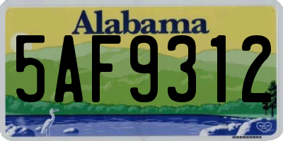 AL license plate 5AF9312