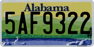 AL license plate 5AF9322