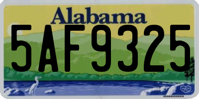 AL license plate 5AF9325