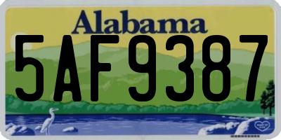 AL license plate 5AF9387