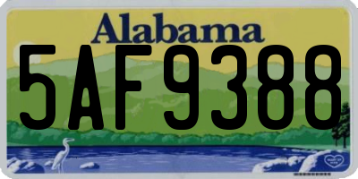 AL license plate 5AF9388