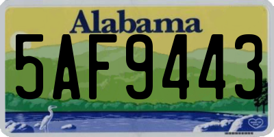 AL license plate 5AF9443