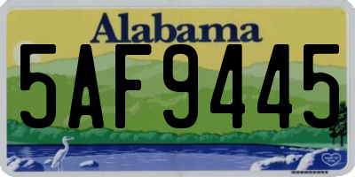 AL license plate 5AF9445