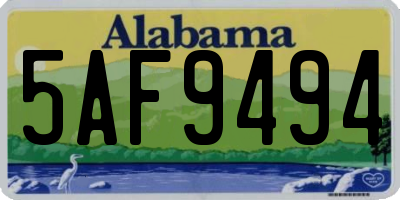 AL license plate 5AF9494
