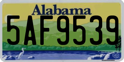 AL license plate 5AF9539