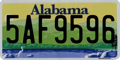 AL license plate 5AF9596