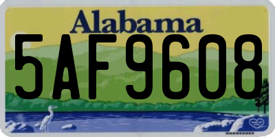 AL license plate 5AF9608