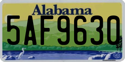 AL license plate 5AF9630
