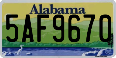 AL license plate 5AF9670