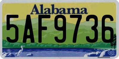 AL license plate 5AF9736
