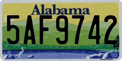 AL license plate 5AF9742