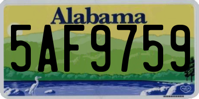 AL license plate 5AF9759