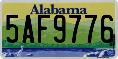 AL license plate 5AF9776