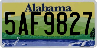 AL license plate 5AF9827