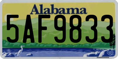 AL license plate 5AF9833