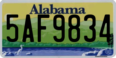 AL license plate 5AF9834