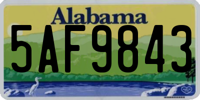 AL license plate 5AF9843