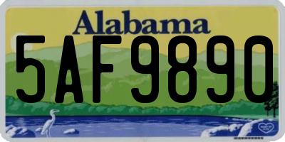 AL license plate 5AF9890