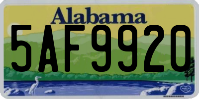 AL license plate 5AF9920