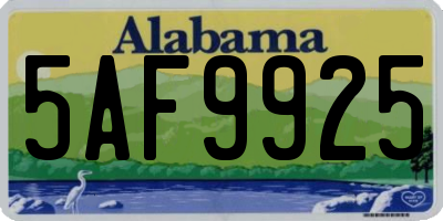 AL license plate 5AF9925