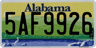 AL license plate 5AF9926