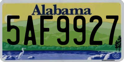 AL license plate 5AF9927