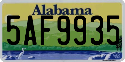 AL license plate 5AF9935