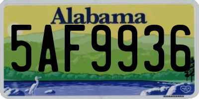 AL license plate 5AF9936