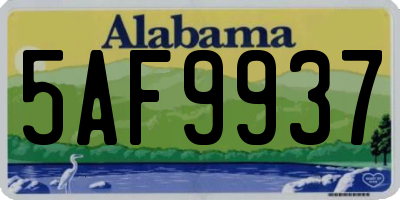 AL license plate 5AF9937