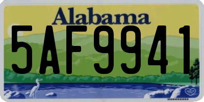 AL license plate 5AF9941