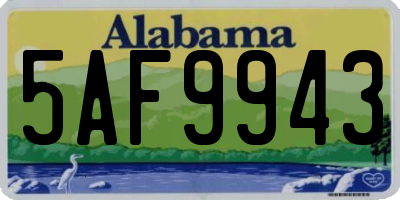 AL license plate 5AF9943
