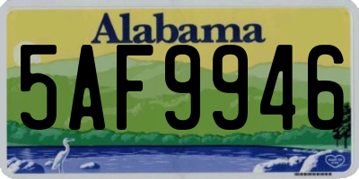 AL license plate 5AF9946