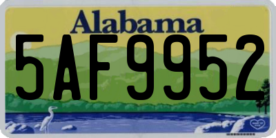 AL license plate 5AF9952