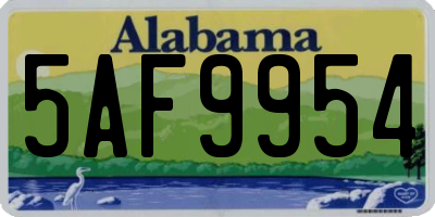 AL license plate 5AF9954