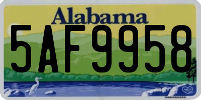 AL license plate 5AF9958